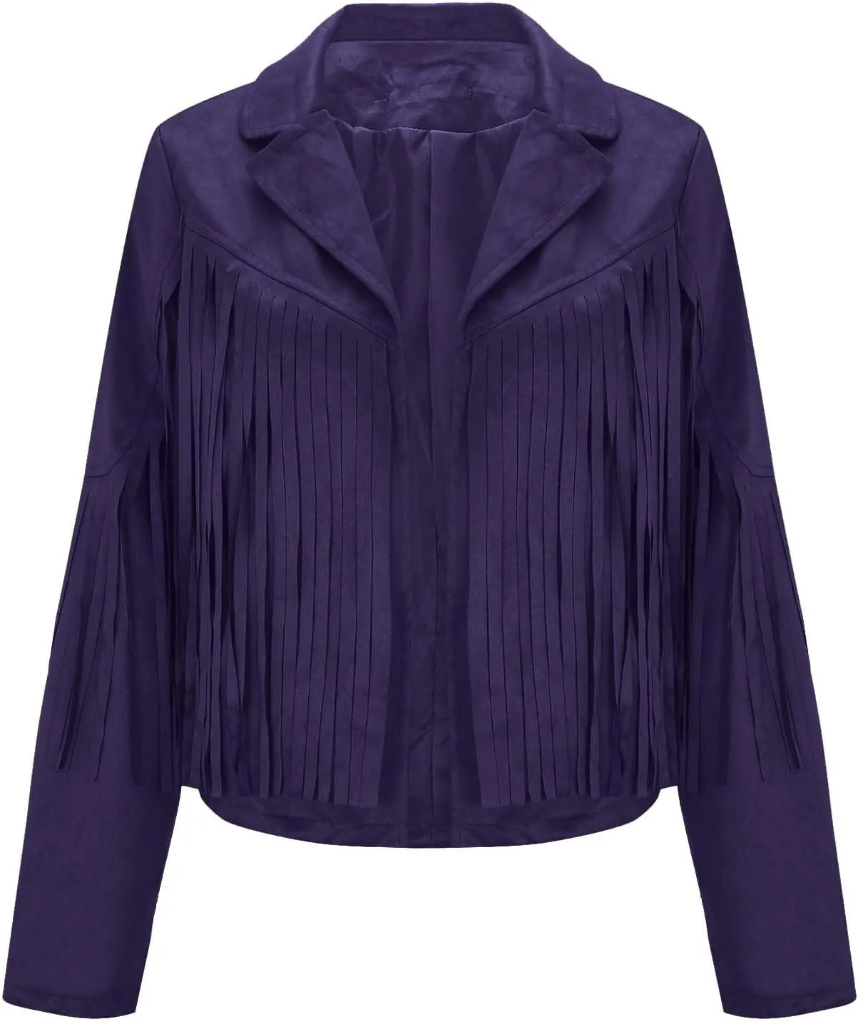 2023 Womens Fringe Jackets Fashion Cropped Petite Coats Tassel Motorcycle Short Jacket Trendy Casual Outerwear Overcoat