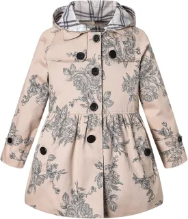 BINPAW Girl's Hooded Trench Coat