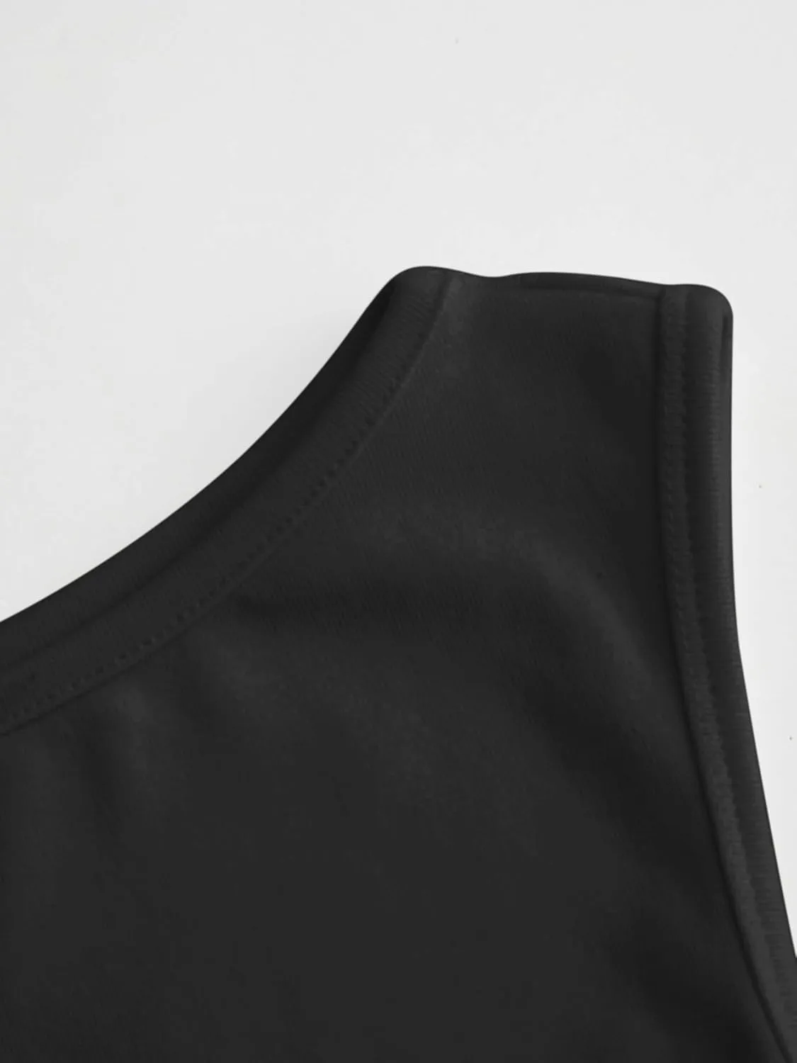 CIDER Boat Neck Ruched Solid Crop Tank Top