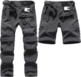 DAFENGEA Kids Hiking Cargo Pants Casual Outdoor Quick Dry Hiking Mountaineering Convertible Trousers