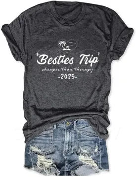 Girls Trip Shirts for Women Tshirt Besties Travel Graphic Tee 2025 Novelty Summer Vacation Beach Hawaii Top