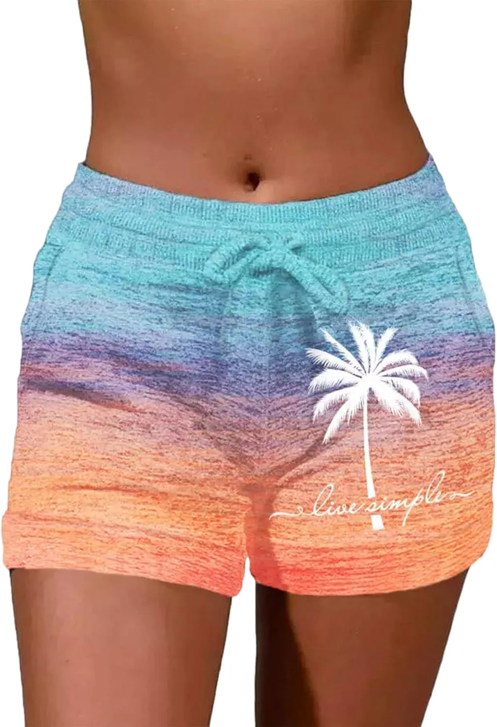 LANMERTREE Sweat Shorts for Women Summer Beach Casual Drawstring Shorts Running Short Workout Lounge Shorts with Pockets