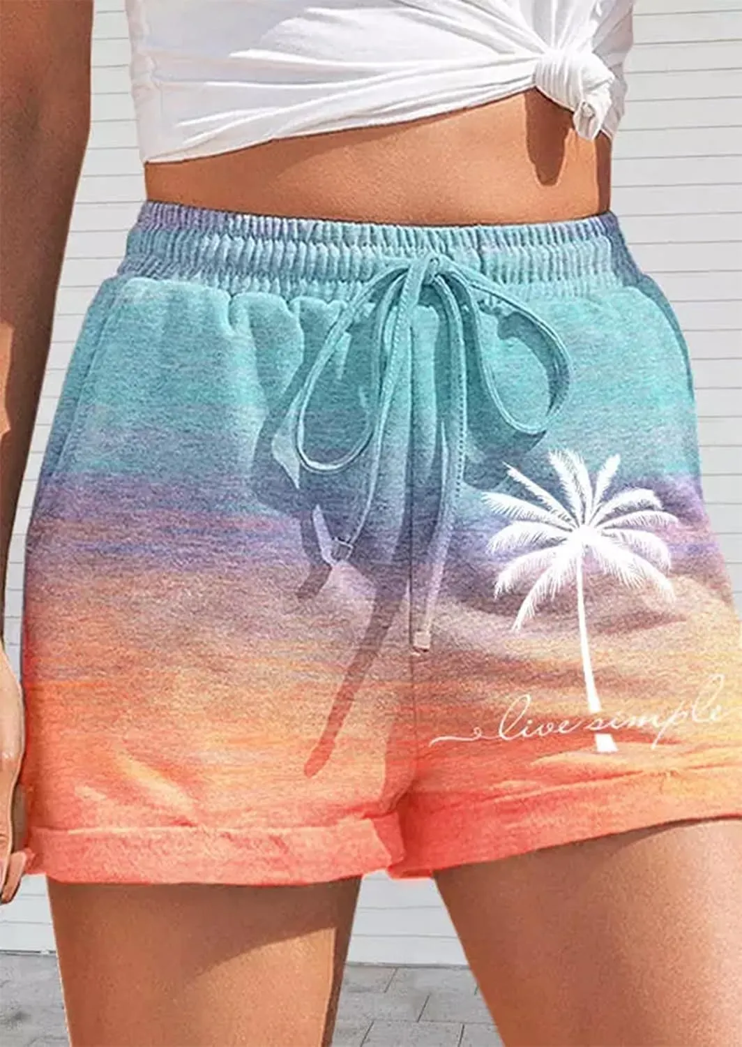 LANMERTREE Sweat Shorts for Women Summer Beach Casual Drawstring Shorts Running Short Workout Lounge Shorts with Pockets