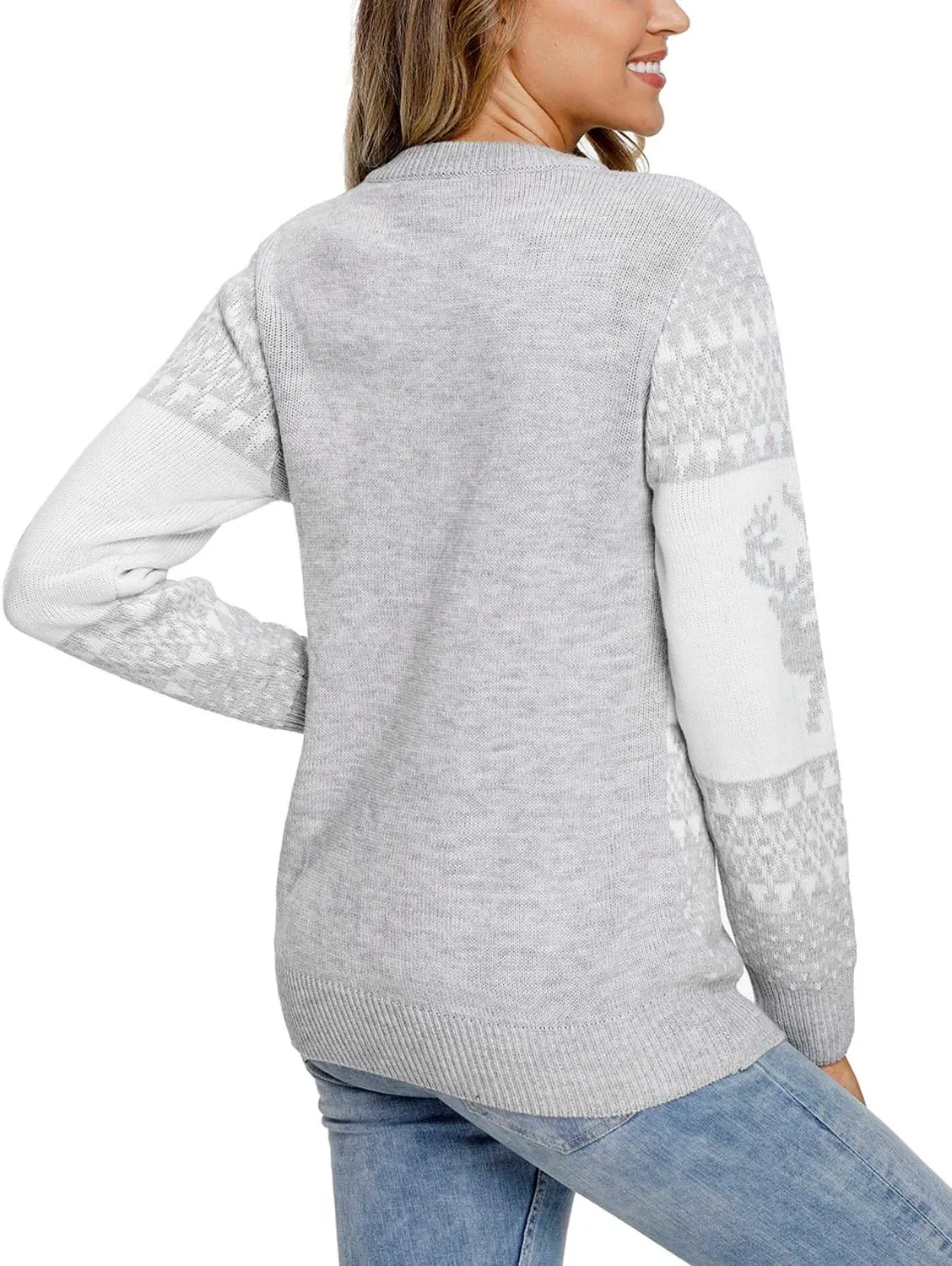 LookbookStore Women Ugly Christmas Tree Reindeer Holiday Knit Sweater Pullover
