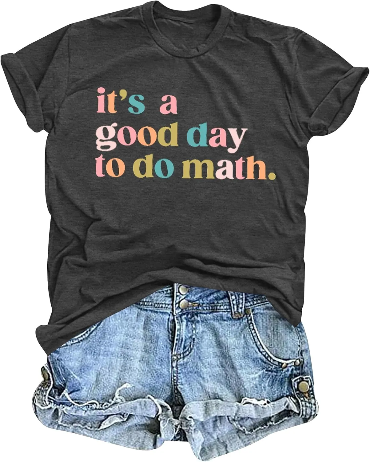 Math Teacher Shirt for Women: Funny Teacher Letter Print Tee Shirt Teacher Life Short Sleeve Tee Tops