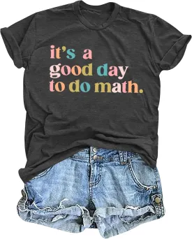 Math Teacher Shirt for Women: Funny Teacher Letter Print Tee Shirt Teacher Life Short Sleeve Tee Tops