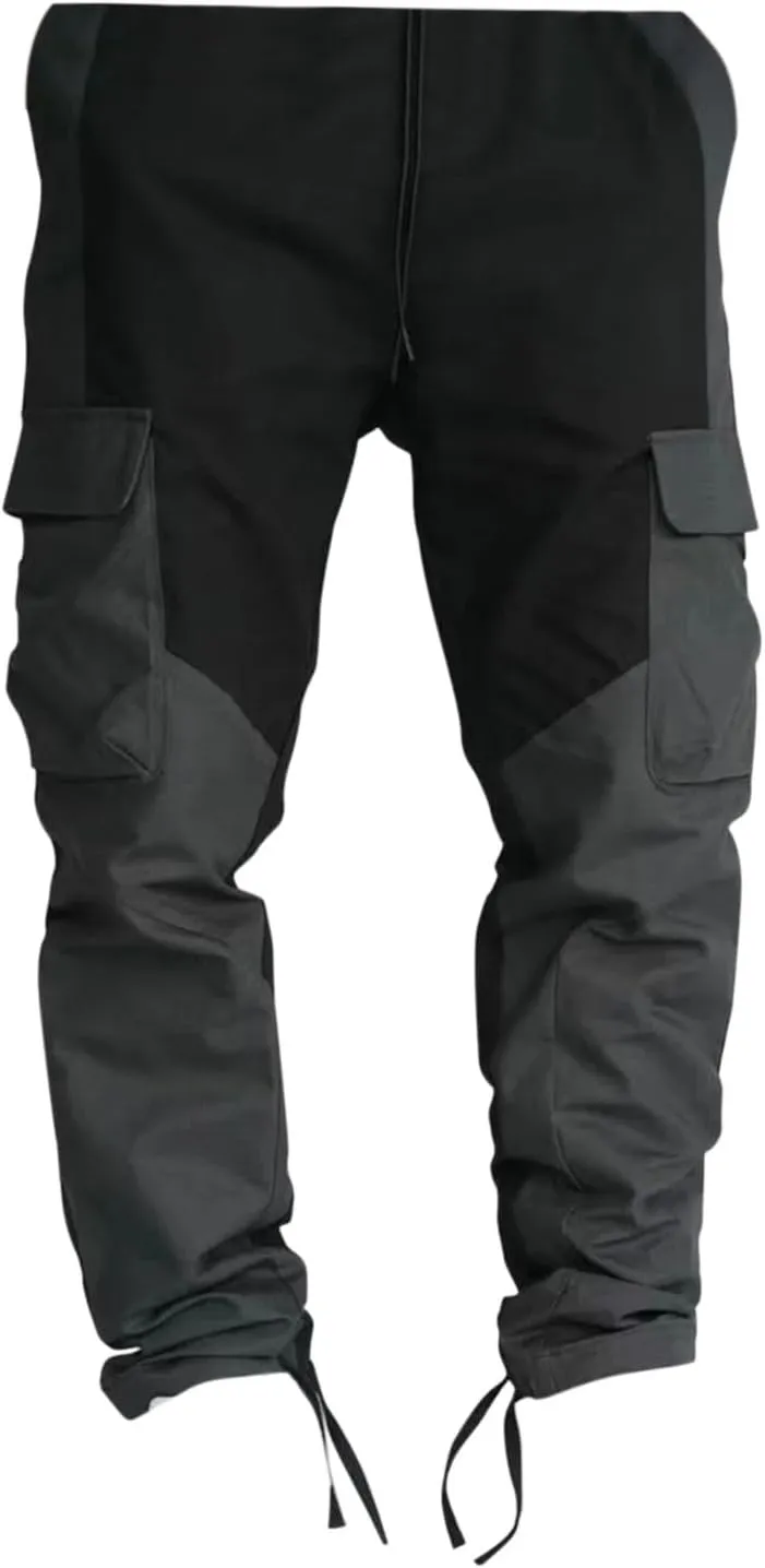 Mens Relaxed Fit Cargo Pants with Pockets Heavyweight Fleece Baggy Tapered Joggers Sweatpants Casual Athletic Trouser