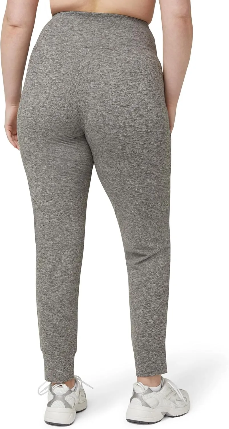 No Nonsense Women's Athletic Jogger with 4-Way Stretch, Pockets, High-Waisted Lounge Pants for Yoga, Running, Workout