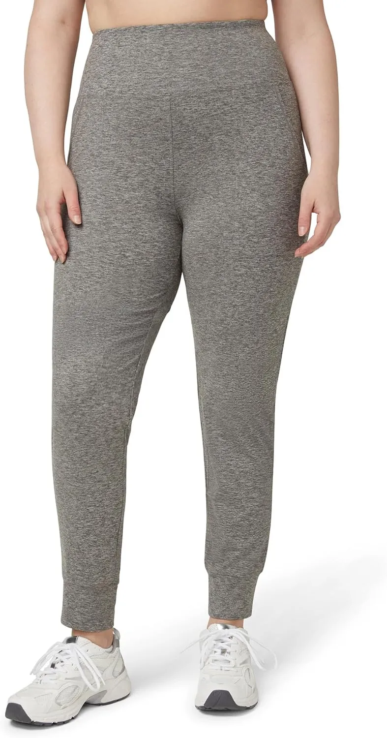 No Nonsense Women's Athletic Jogger with 4-Way Stretch, Pockets, High-Waisted Lounge Pants for Yoga, Running, Workout