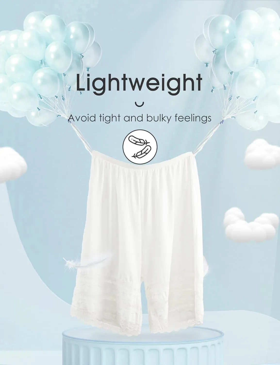 Subuteay Lace Split Slips for Women Smooth Bloomer Pants Above Knee Pettipants