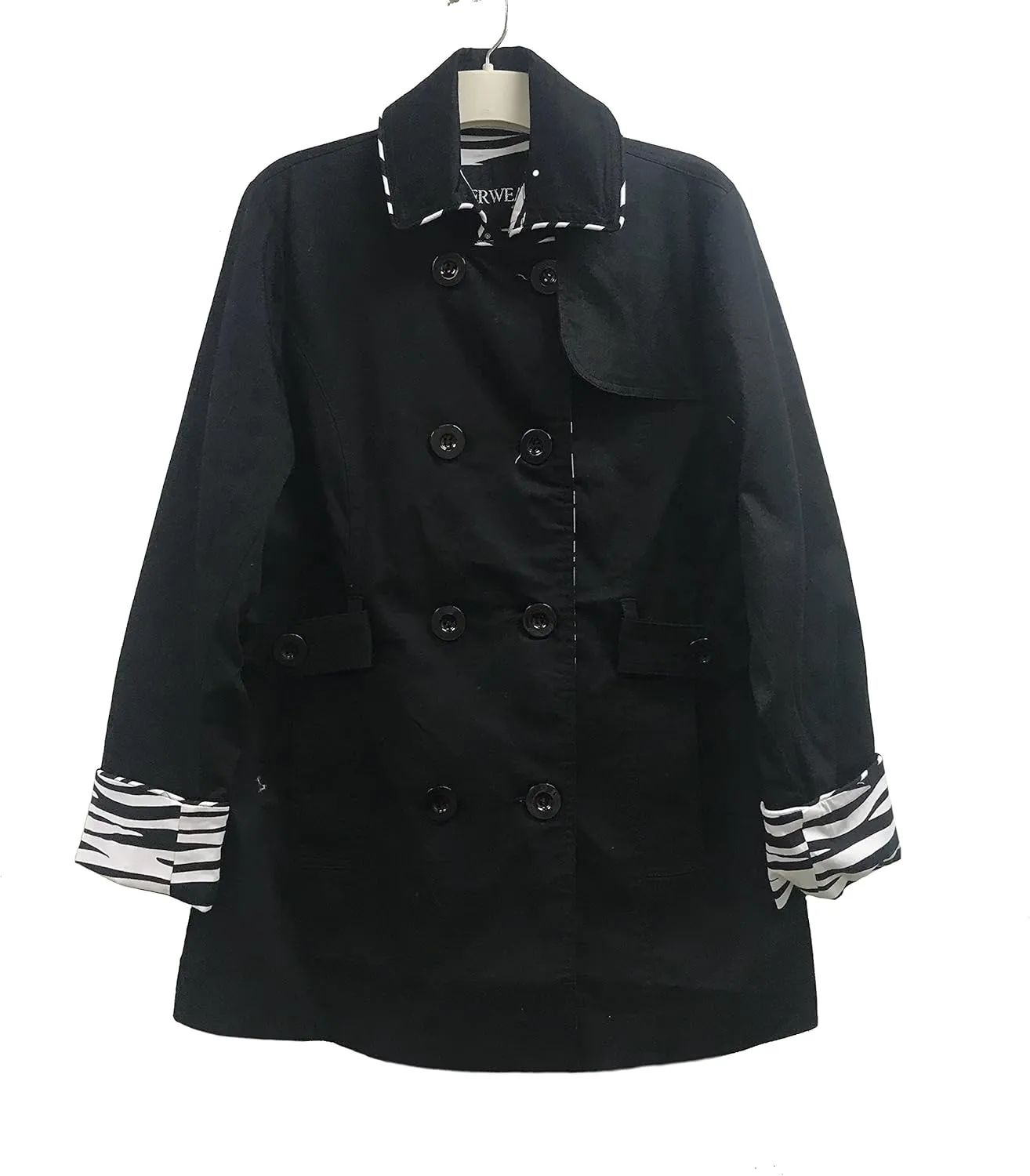 Women Mid-Length Classic Double Breasted Trench Coat Windbreaker