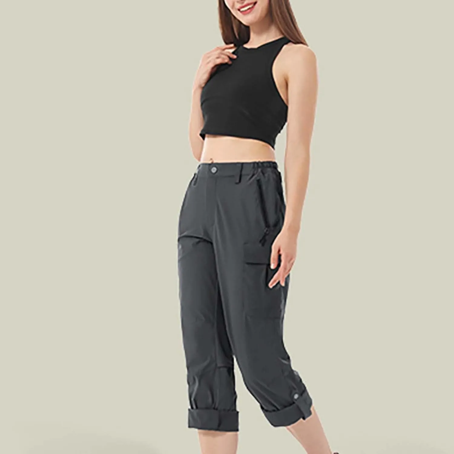 Women's-Hiking-Pants-Cargo-Quick-Dry-Stretch-Lightweight Work Outdoor Pants with 5 Deep Pockets