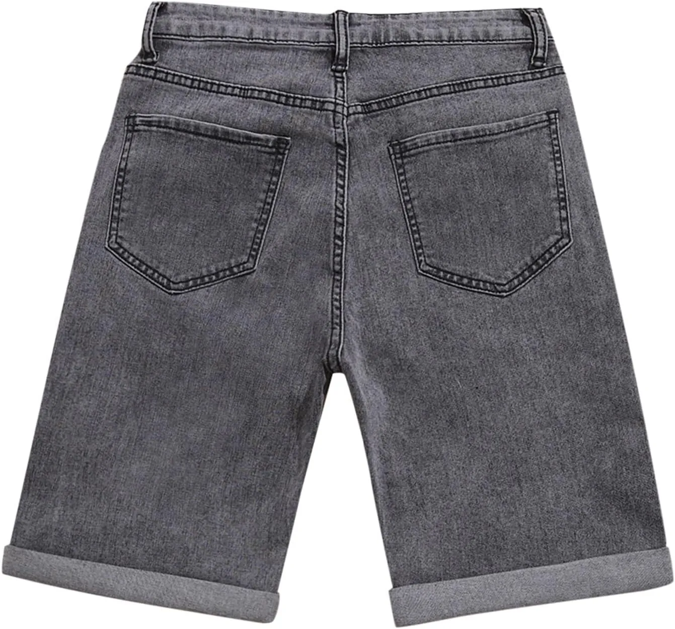 Womens Jean Shorts Ripped High Rise Denim Shorts Stretchy Cuffed Hem Short Jean Distressed Casual Jean Shorts Golf Bermuda