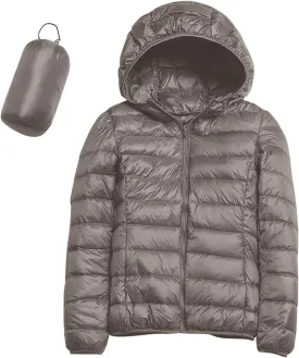 Women's Packable Down Jacket Lightweight Puffer Jackets Hooded 2023 Winter Coat Casual Windproof Outerwear Storage Bag