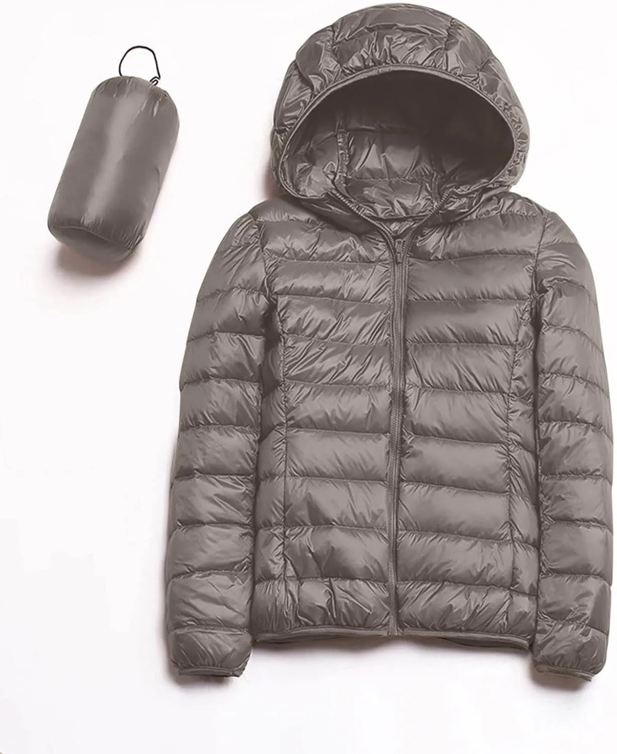 Women's Packable Down Jacket Lightweight Puffer Jackets Hooded 2023 Winter Coat Casual Windproof Outerwear Storage Bag