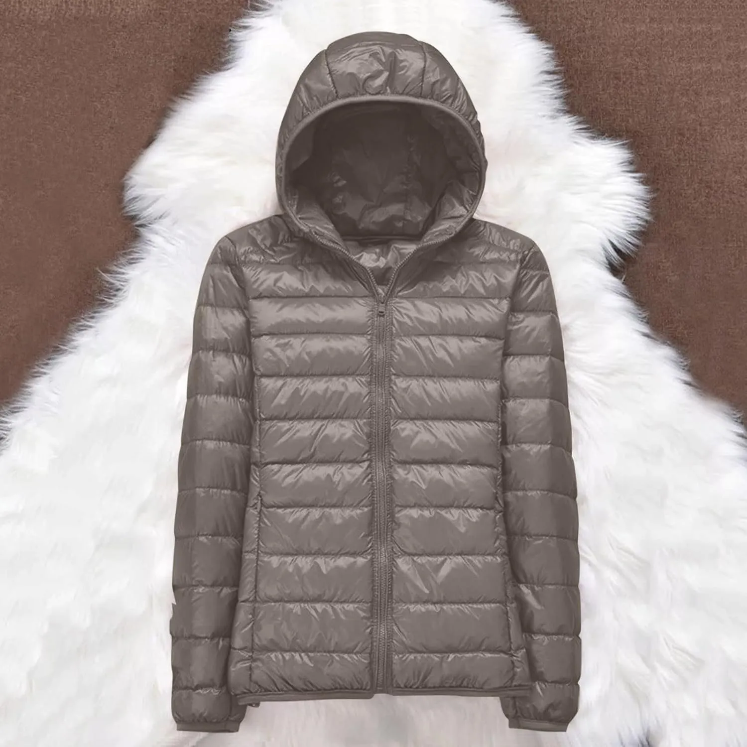 Women's Packable Down Jacket Lightweight Puffer Jackets Hooded 2023 Winter Coat Casual Windproof Outerwear Storage Bag