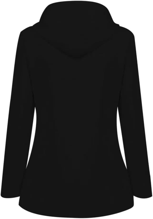 Womens Rain Jacket with Hood Raincoat Windbreaker Waterproof Long Hooded Trench Coats Spring Jackets for Women