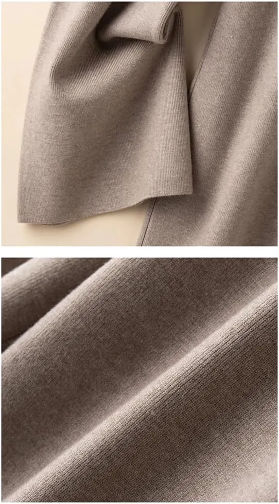 Women's Wide Leg Knit Pants Winter Thick Soft Loose Trousers Casual Y2K Korean Style Floor-Length Cargo